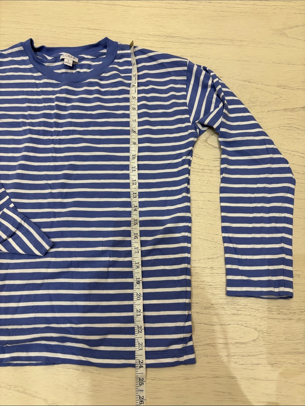 J. Crew Blue and White Striped Crewneck Tee - Picture 5 of 7